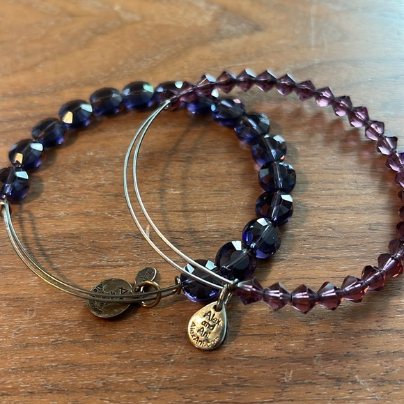 Alex and Ani set of two purple gem bracelets - Picture 2 of 4